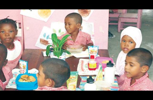 The school-feeding programme in action at a city nursery school