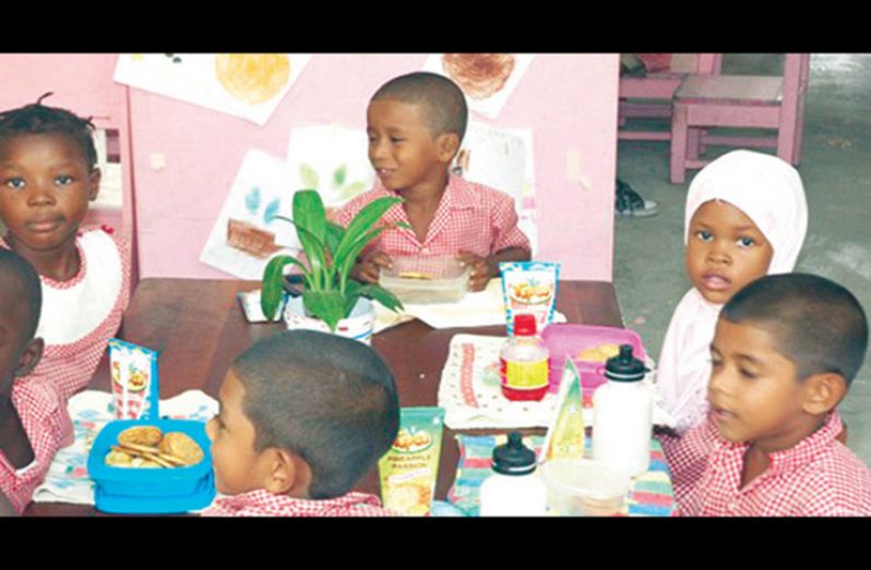 The school-feeding programme in action at a city nursery school