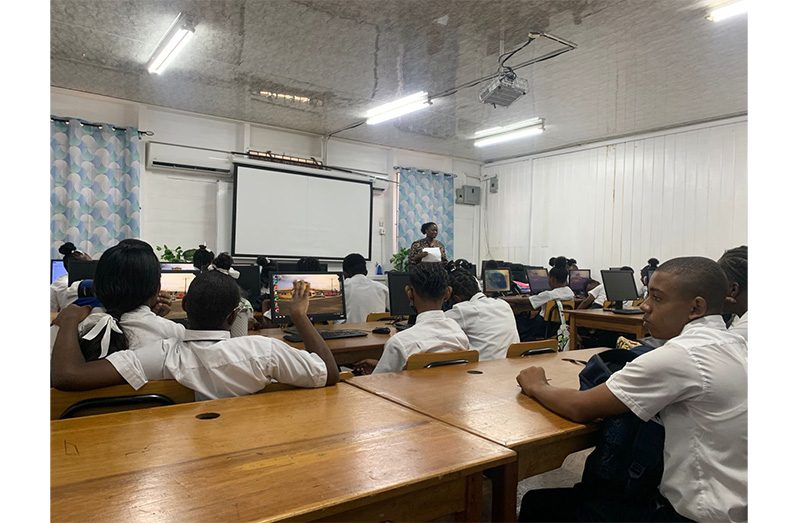 Students engage in interactive sexual offences and domestic violence sessions (Ministry of Human Services and Social Security photos)