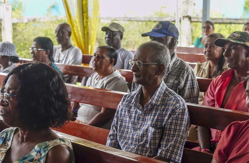 Senior citizens at the opening of the Whim Golden Generation Hub in Region Six (MHSSS photo)