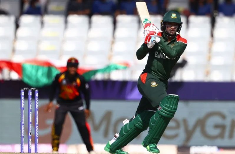 Shakib Al Hasan hit 46 before getting 4 for 9 with the ball  (ICC via Getty)
