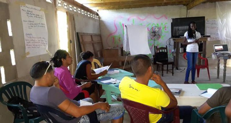 Shameza David, a CDC Volunteer, facilitating  training in Community Leadership - Project Management and Finance