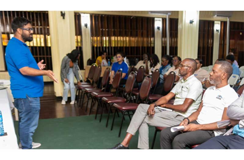 Former Mayor of Linden and sitting APNU Parliamentarian Sharma Solomon was among those present at a community meeting held on Tuesday (Delano Williams photos)
