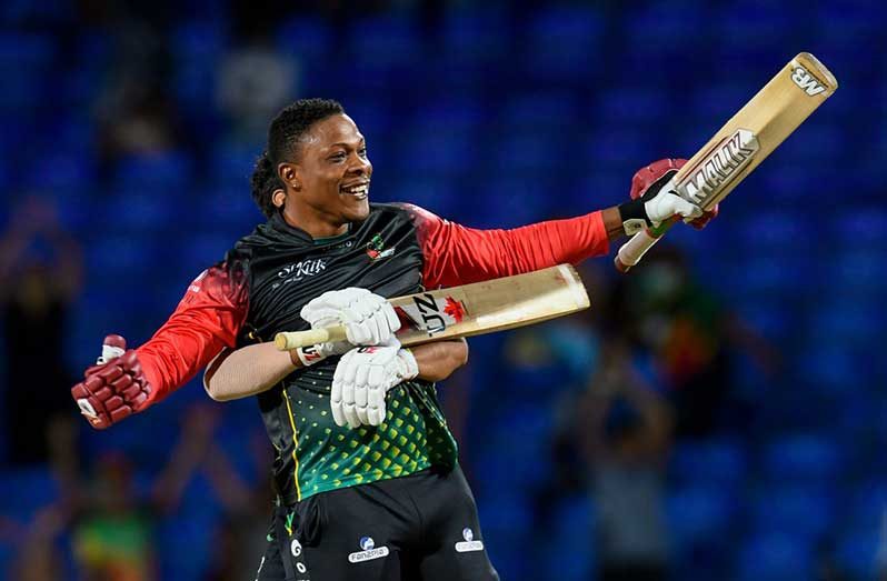 Sheldon Cottrell of Saint Kitts & Nevis Patriots after winning the 2021 Hero Caribbean Premier League match 14 between Saint Kitts & Nevis Patriots and Barbados Royals at Warner Park Sporting Complex on September 2, 2021 in Basseterre, Saint Kitts and Nevis. (Photo by Randy Brooks - CPL T20/Getty Images)
