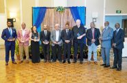 Minister within the Ministry of Public Works, Deodat Indar, delivers the keynote address at the Shipping Association of Guyana’s Annual Dinner and Awards (Ministry of Public Works photo).