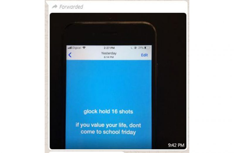 The facebook post made by the student who was expelled on Thursday