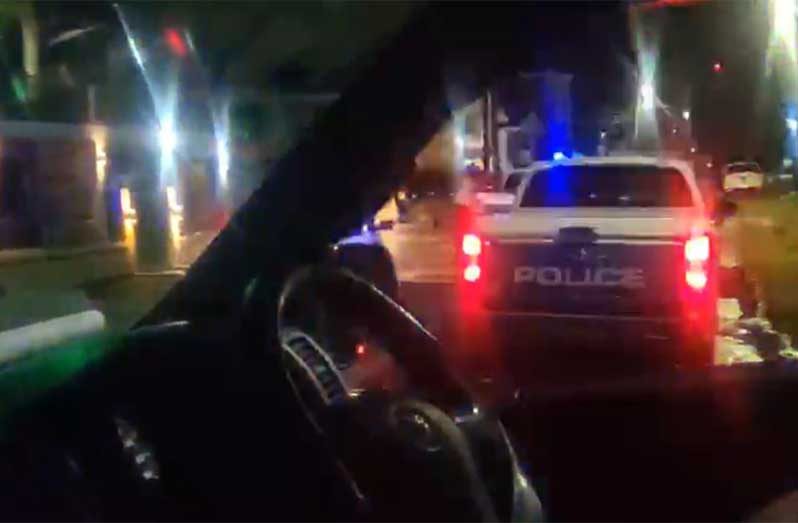 Police investigators at the scene on Saturday night