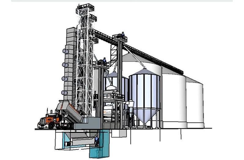 An artist’s impression of the completed three, 3,000-tonne Silos and one 80-tonne-per-hour drying tower