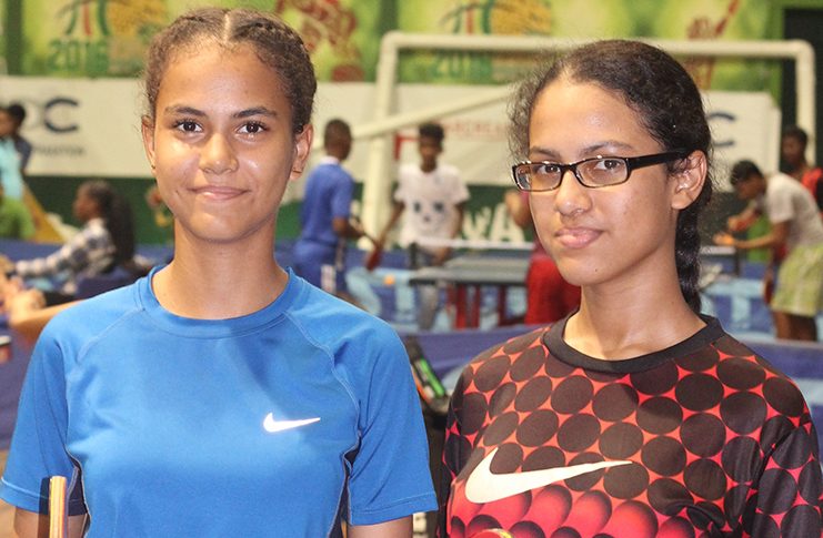 Flashback:  Crystal (left) and Nicky Melville played unbeaten to lift Mae’s School  to the Girls’ Novice team title, in the last edition of the tournament.