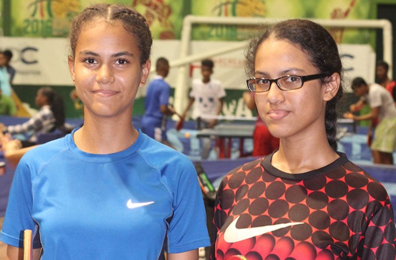 Flashback:  Crystal (left) and Nicky Melville played unbeaten to lift Mae’s School  to the Girls’ Novice team title, in the last edition of the tournament.
