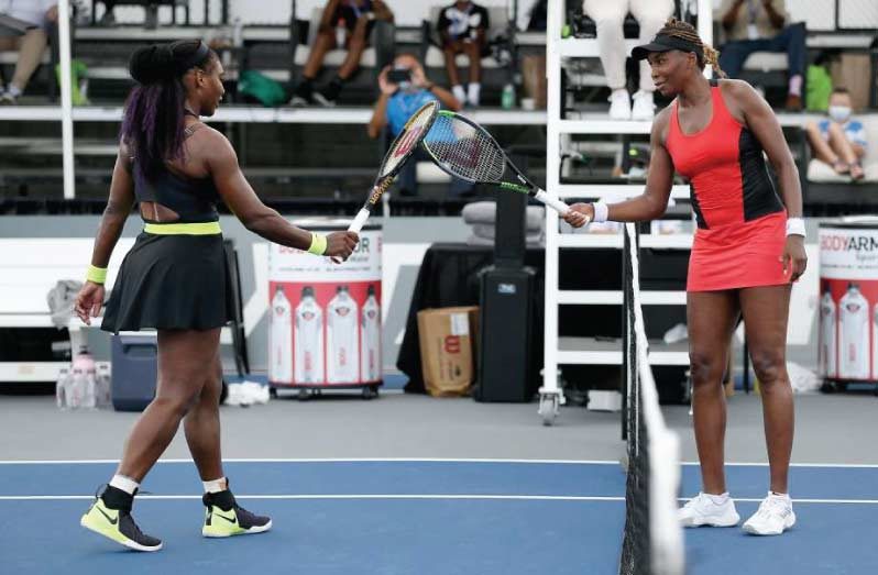 The Williams sisters touched racquets after their match in Lexington, Kentucky