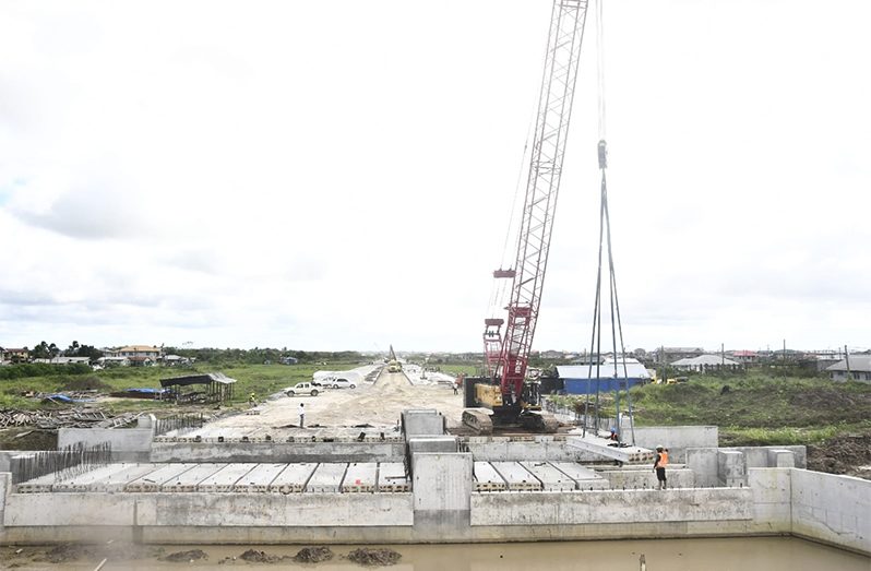 The final works to complete the bridge linking Lot Five to Lot Four