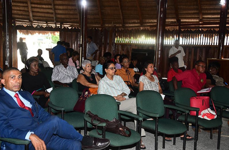 A section of the audience at the road safety forum at the Umana Yana (Photo by Adrian Narine)