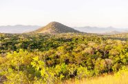 A view of the sunset from atop a hill at Wichabai