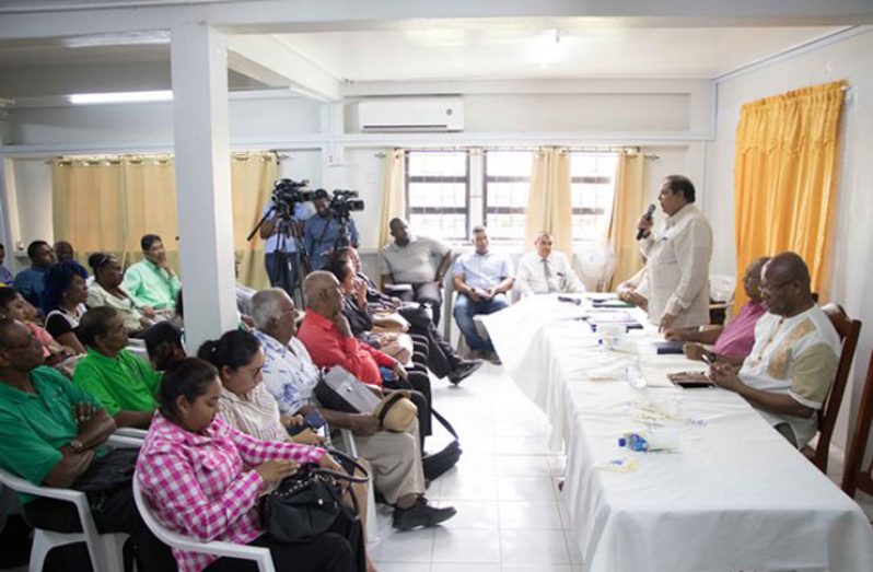 Prime Minister Moses Nagamootoo addresses Essequibo farmers