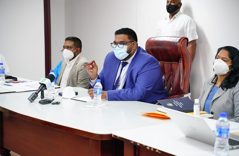 President, Dr Irfaan Ali speaking at the outreach to Region Two on Wednesday