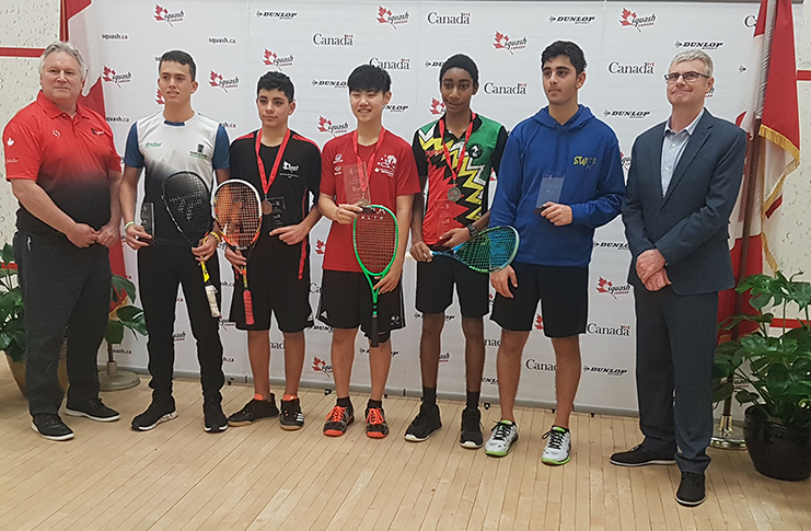 Guyanese Shomari Wiltshire (3rd from right) and other top participants pose with their medals.