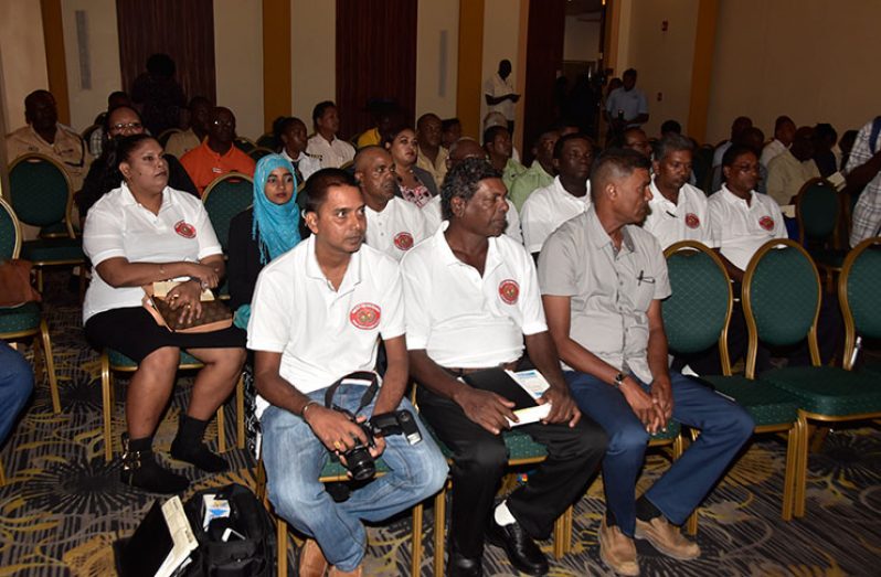 A section of the gathering at the launch of the 2017-2019 National Road Safety Action Plan at the Pegasus Hotel on Wednesday.