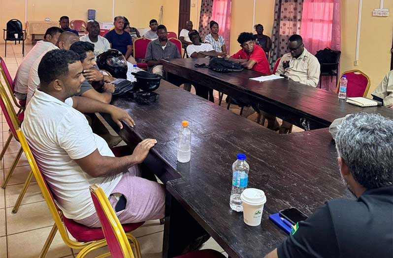 One of the many stakeholder meetings in Region One communities that included Port Kaituma, Fish Creek, and Eclipse Falls
