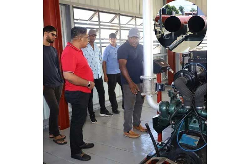 Minister of Agriculture, Zulfikar Mustapha and team recently inspected the pump station at Adventure, in Region Six