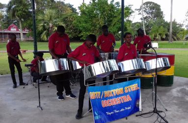 GBTI-Buxton Steel Orchestra doing a session in the Botanical Gardens