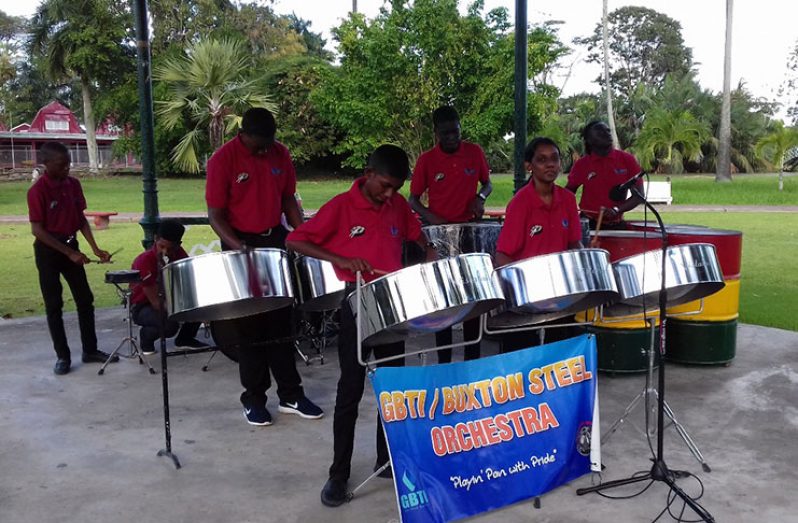 GBTI-Buxton Steel Orchestra doing a session in the Botanical Gardens