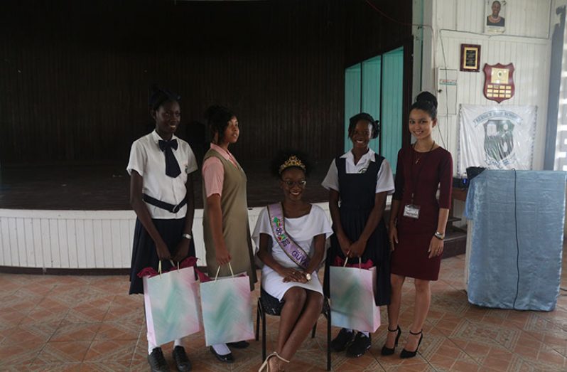 (From left) Nyasha Barlow, Amanda Macintosh, Joylyn Conway, Kerensa DeWeever and a representative of Gordan’s Stationary Store, Sueann Hieronymo  (Photos by Marissa V. Foster)