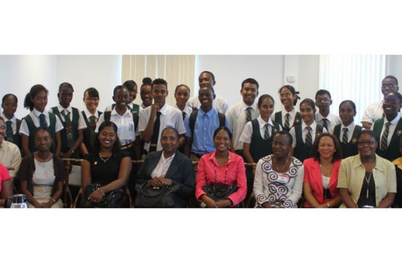 FLASHBACK: Secondary school students and teachers in Guyana with CARICOM Secretariat staff members in 2015