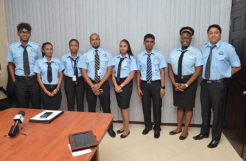 Guyana Civil Aviation Authority (GCAA) Air Traffic Control Training officers who excelled; Yogeshwar Bodyadhar, Karen Budhoo, Safina Latchman, David Sundar, Joann Lall, Devindra Kissoon, Conny Wills, and Tyrone Persaud