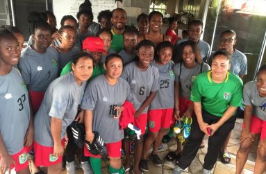 The Guyana Football Federation national team visits  the pool
