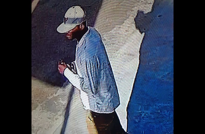 The suspect captured on security surveillance camera