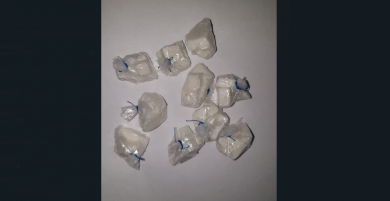 Suspected cocaine found during police search exercise.