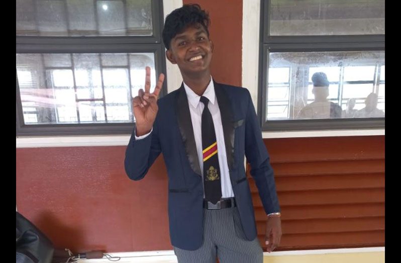 19-year-old Kuvraj Lall from Port Kaituma Secondary