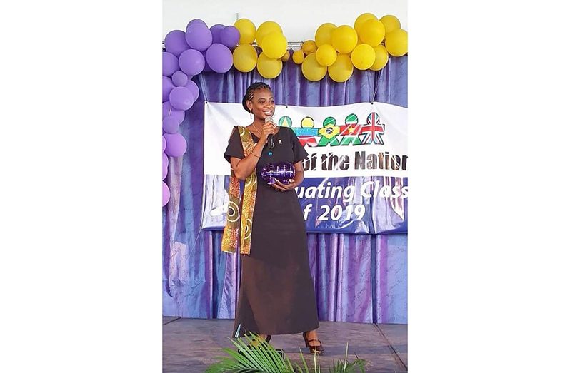 Chief Executive Officer (CEO) of Outliers Zone Caribbean, Athalyah Yisrael, at School of the Nations during the 2019 tour