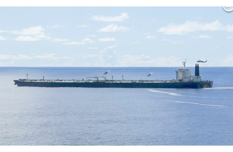 The M/T Majestic X is seen transporting oil from Iran in the Indian Ocean. @DeptofWar/X