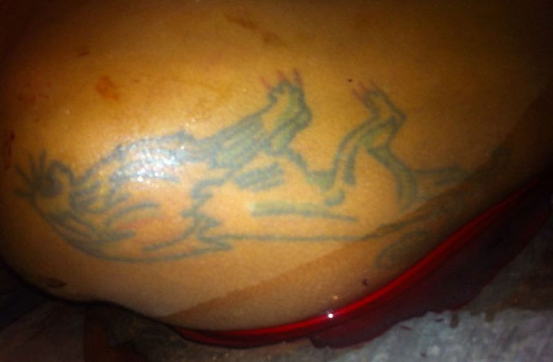 One of the tattoos on the unidentified man’s body