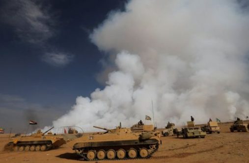 The US says Islamic State fighters deliberately set the sulphur plant on fire