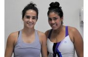 Fernandes (left) & Khalil were expected to lead the Guyana's womens' challenge at the PanAm qualifiers in Columbia