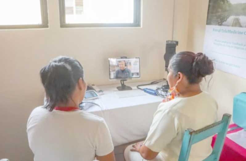 CHWs in Guyana’s hinterland in consultation via telemedicine