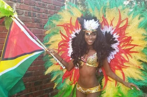 Tenisha in her national costume for the pageant