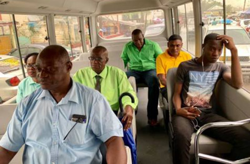 Regional Officials taking a drive in the new Coomacka School Bus when it was commissioned
