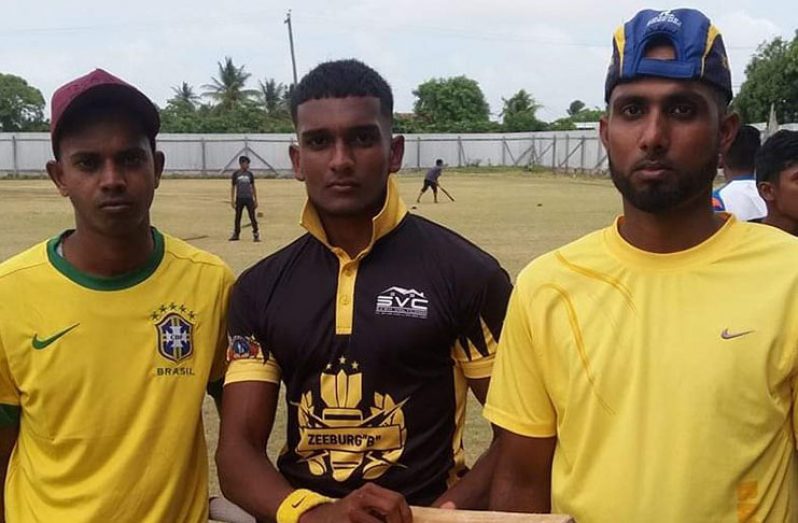 Zeeburg’s batting trio: Ravindra Dookie, Richardo Poloram and Balbinder Shivpersaud.