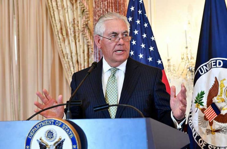 Secretary of State , Rex Tillerson presenting the 2017 TIP report