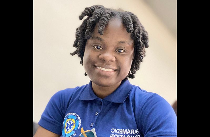 Tishana Douglas, the Guyanese paramedic who completed her ADEMS studies in Trinidad and Tobago