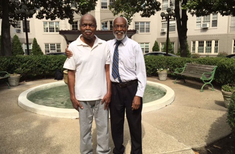 Author and Diplomat, E.R. Braithwaite strikes a pose with Writer, Francis Quamina Farrier