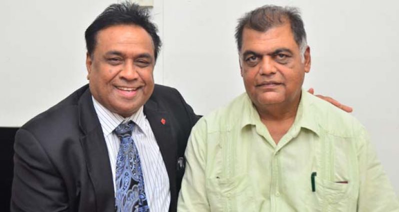 Singer Baskar Sharma on the right of Vishnu Bandhu, President United Federation for Arts and Culture