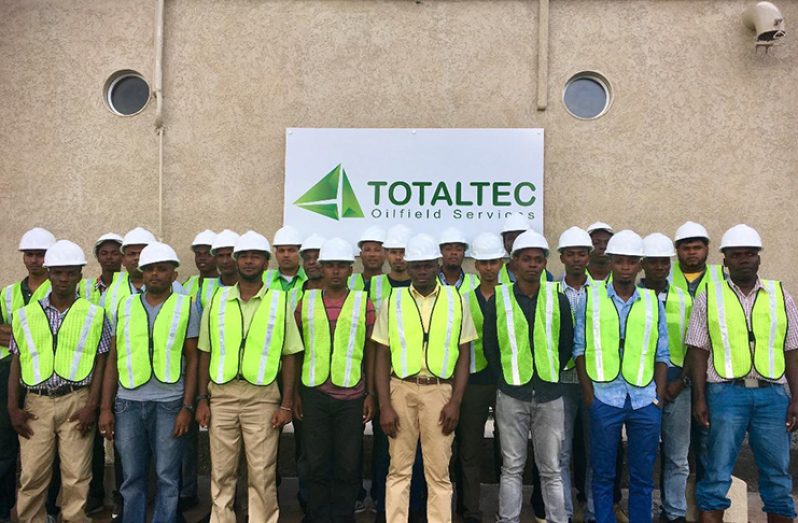 The first batch of TOTALTEC graduates, some of whom have been snapped up by oilfield services giant, Schlumberger