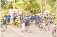 Caption: EU Ambassador to Guyana, Luca Pierantoni addresses those participating in the Fourth European Union Bicycle Tour of Georgetown