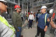 President Ali on Tuesday made an impromptu visit to the regional hospital which is under construction at Zeelugt (Office of the President photos)