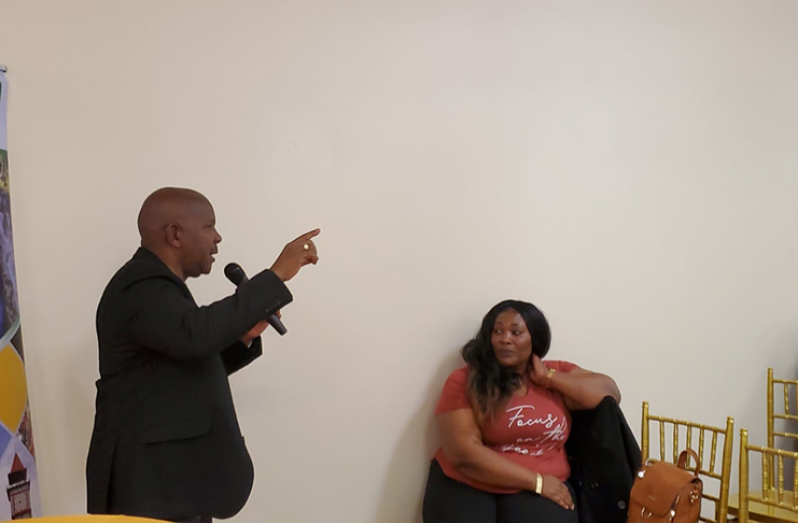 Department of Tourism, Director-General, Donald Sinclair (left) speaking to the gathering